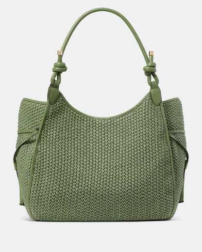 KateSpade Stash Straw Large Carryall Bag Cedar Stand