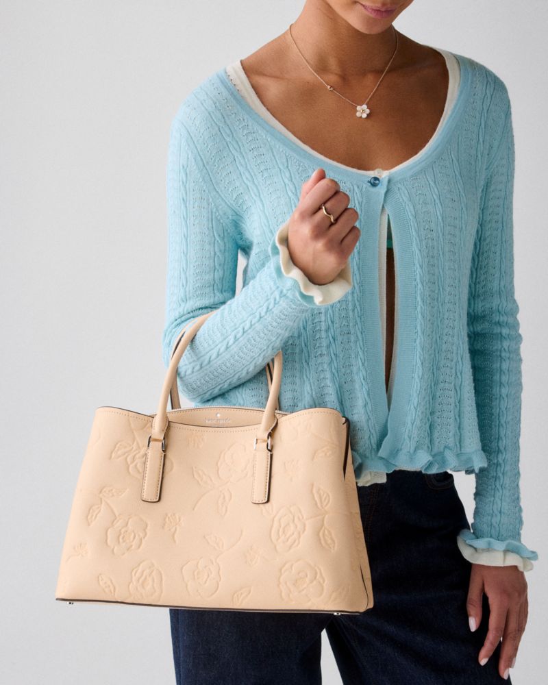 KateSpade Thompson Street Floral Satchel Bag Crisp Peach