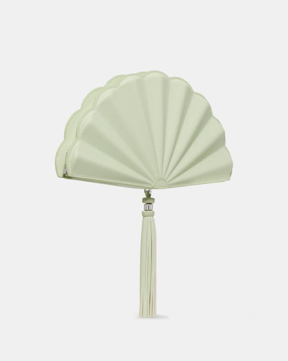 KateSpade Lotus Fan Clutch Bag Lime Frosting