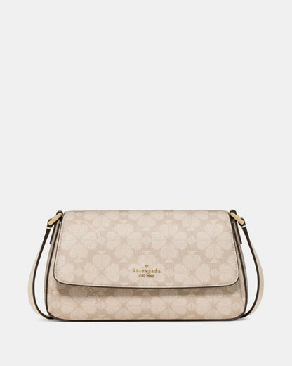 KateSpade Sutton Spade Flower Mini Crossbody Bag Dark Beige Moon Dust