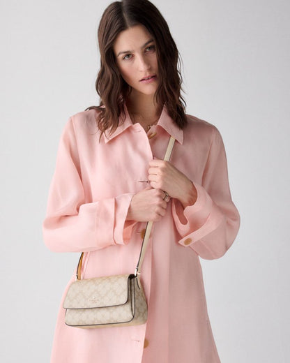 KateSpade Sutton Spade Flower Mini Crossbody Bag Dark Beige Moon Dust