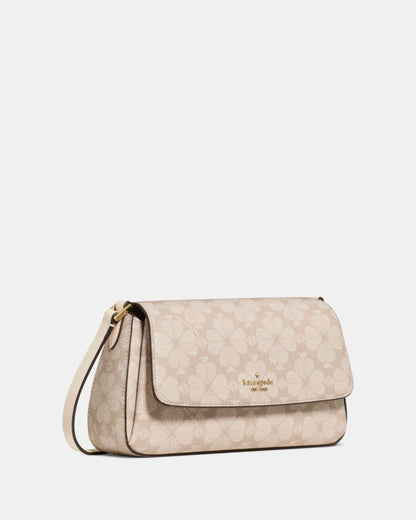 KateSpade Sutton Spade Flower Mini Crossbody Bag Dark Beige Moon Dust