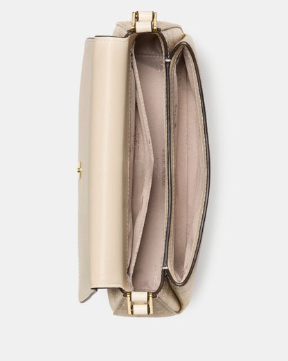KateSpade Sutton Spade Flower Mini Crossbody Bag Dark Beige Moon Dust