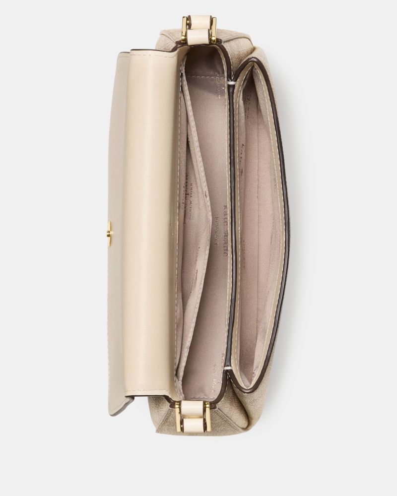 KateSpade Sutton Spade Flower Mini Crossbody Bag Dark Beige Moon Dust