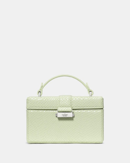KateSpade Heirloom Snake Vanity Bag Lime Frosting