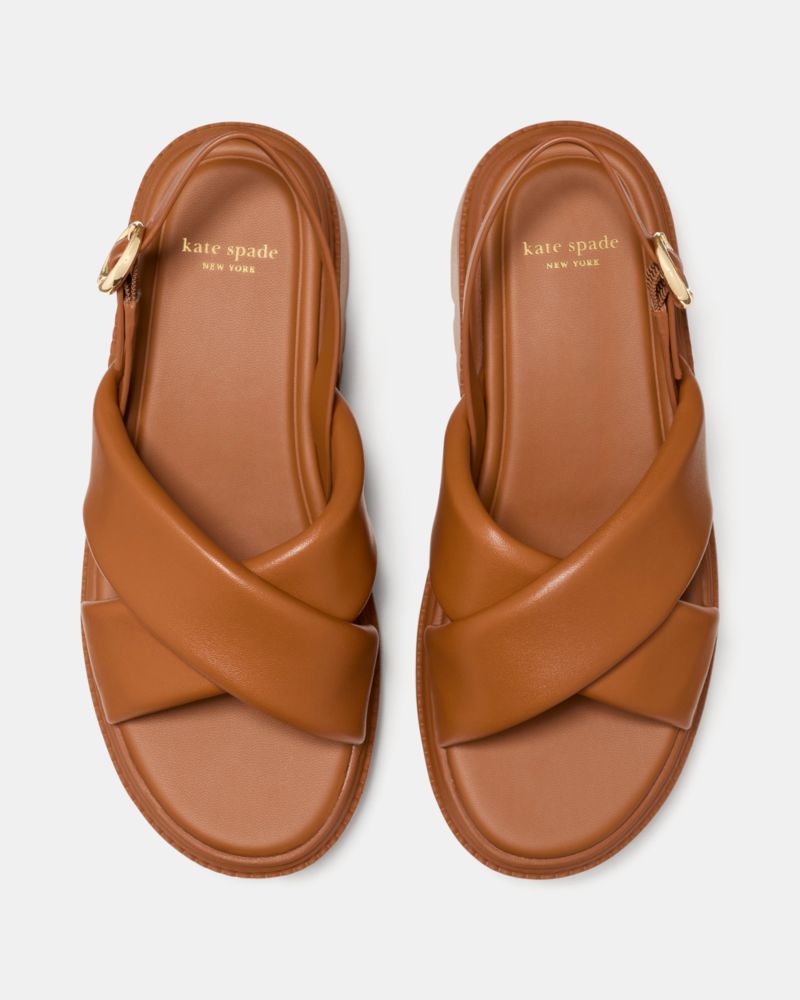 Katespade Halo Criss Cross Lug Sandal Saddle