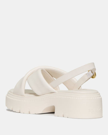 Katespade Halo Criss Cross Lug Sandal Cream