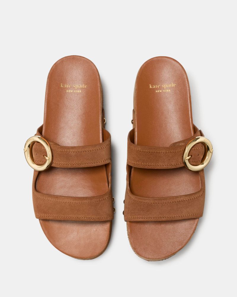 Katespade Halo Platform Footbed Sandal Saddle