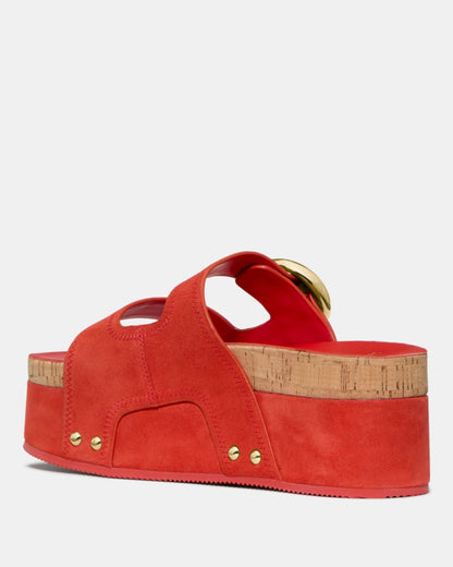 Katespade Halo Platform Footbed Sandal Heirloom Tomato
