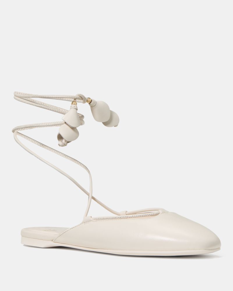 Katespade Eloise Ankle Wrap Mule Flat Cream