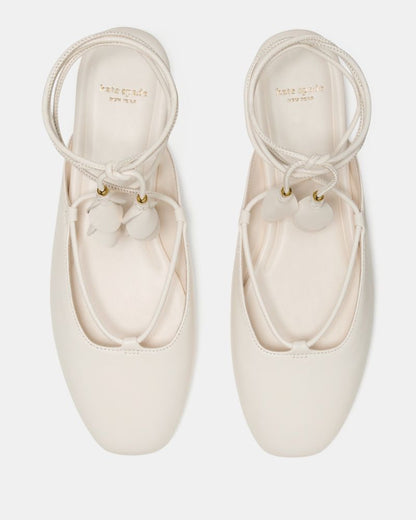 Katespade Eloise Ankle Wrap Mule Flat Cream