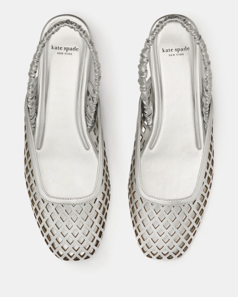 Katespade Eloise Slingback Flat Silver