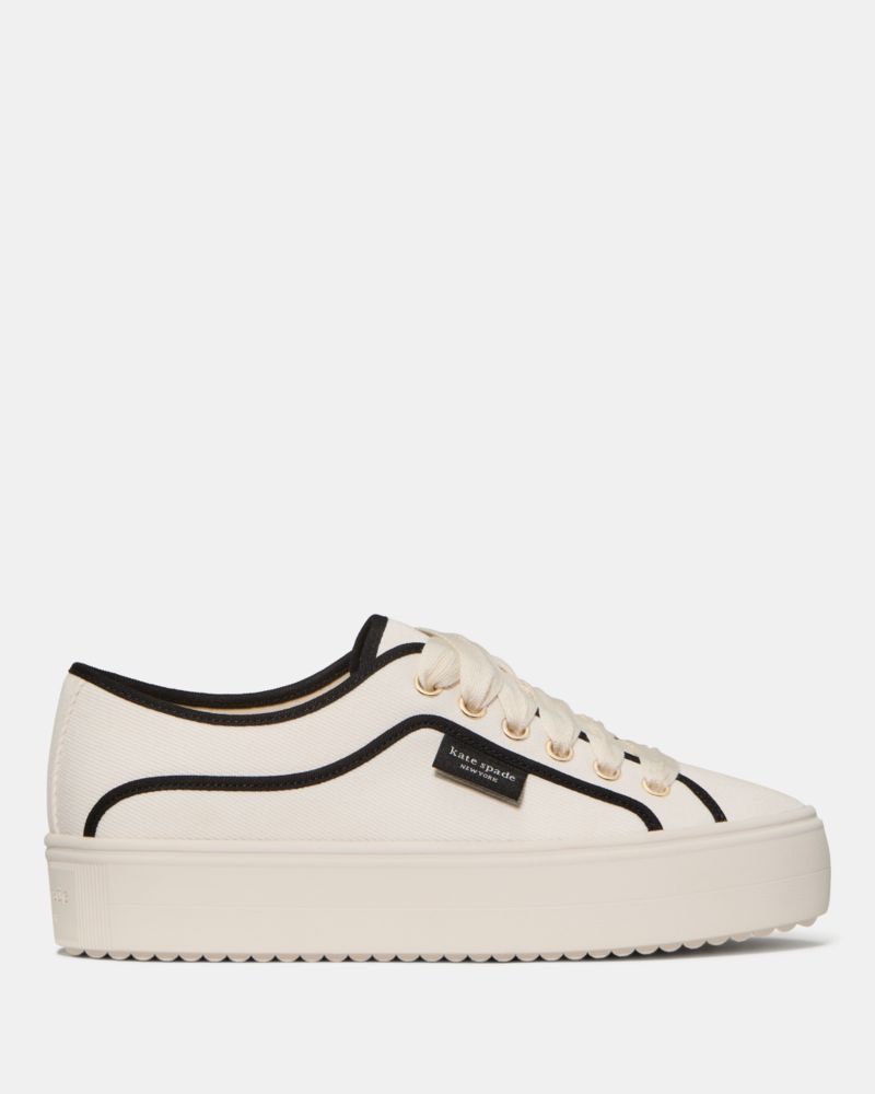 Katespade Sam Icon Platform Sneaker Cream Black