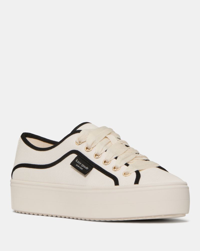 Katespade Sam Icon Platform Sneaker Cream Black