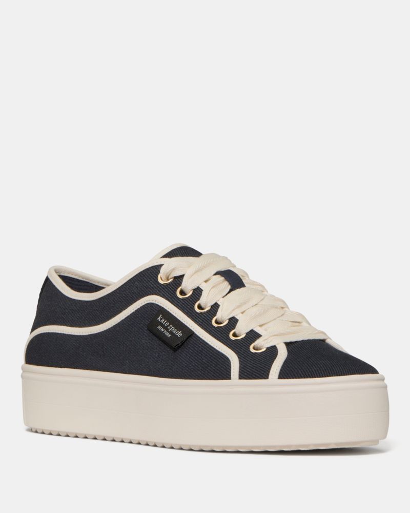 Katespade Sam Icon Platform Sneaker Captain Navy Cream