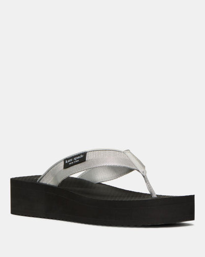 Katespade Sam Icon Platform Flip Flop Sandal Silver
