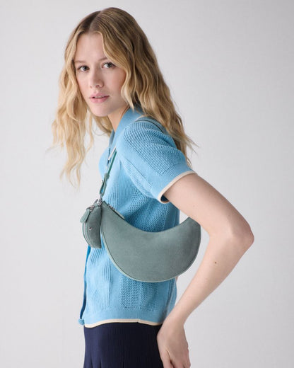 KateSpade Duo Suede Mini Shoulder Bag Dark English Sea