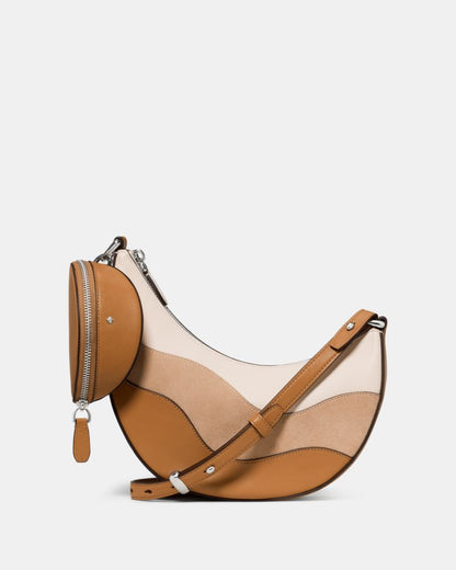 KateSpade Duo Wavy Suede Crossbody Bag Garden Soil