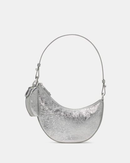 KateSpade Duo Crinkle Metallic Mini Shoulder Silver