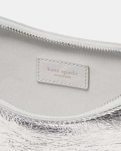 KateSpade Duo Crinkle Metallic Mini Shoulder Silver