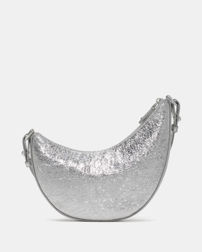 KateSpade Duo Crinkle Metallic Mini Shoulder Silver