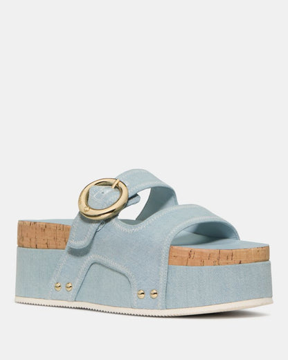 Katespade Halo Platform Footbed Sandal Extra Light Denim