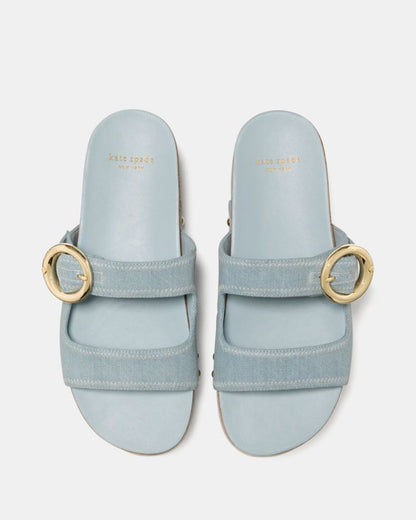 Katespade Halo Platform Footbed Sandal Extra Light Denim