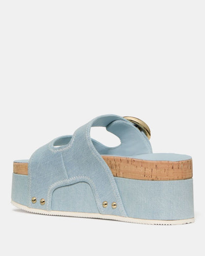 Katespade Halo Platform Footbed Sandal Extra Light Denim