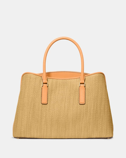 KateSpade Thompson Street Straw Satchel Bag With Charm Desert Sunset Multi