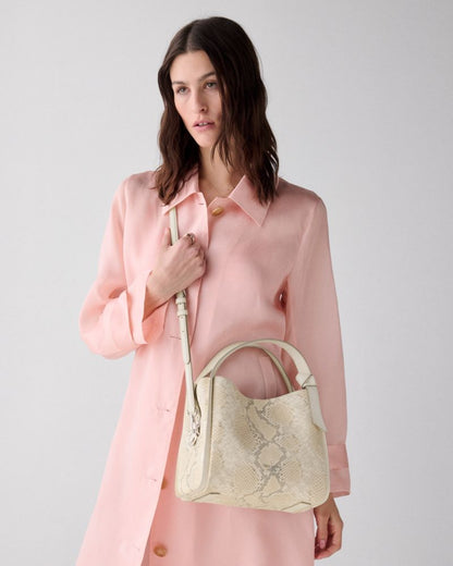 KateSpade Knott Snake Embossed Carryall Bag Natural Multi