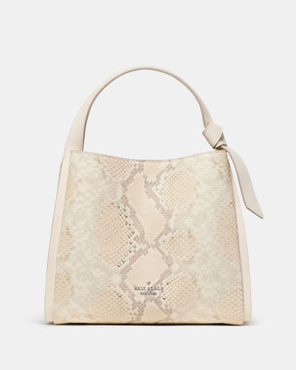 KateSpade Knott Snake Embossed Carryall Bag Natural Multi