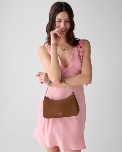 KateSpade Margot Suede Crossbody Bag Warm Gingerbread