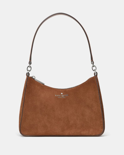 KateSpade Margot Suede Shoulder Bag Warm Gingerbread