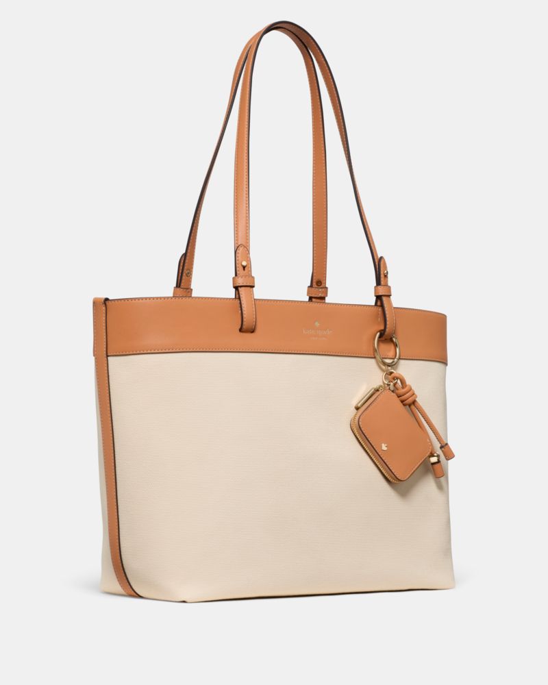 KateSpade Tessa Tote Bag With Charm Light Saddle Multi