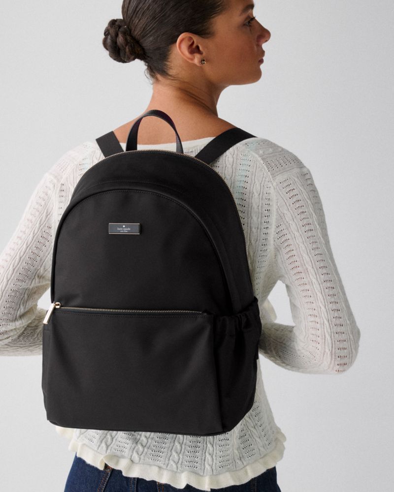 KateSpade Carter Nylon Large Dome Backpack Black