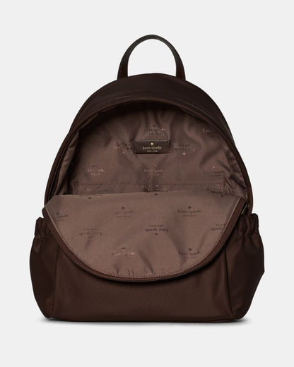 KateSpade Carter Nylon Large Dome Backpack Hot Fudge