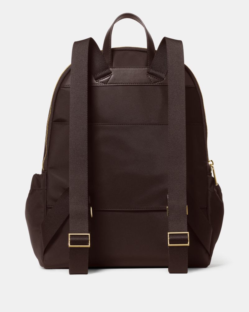KateSpade Carter Nylon Large Dome Backpack Hot Fudge