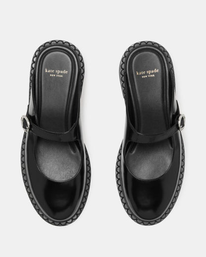 Katespade Halo Mary Jane Mule Flat Black
