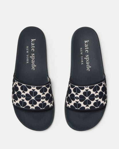 Katespade Spade Flower Pool Slide Parchment Blazer Blue