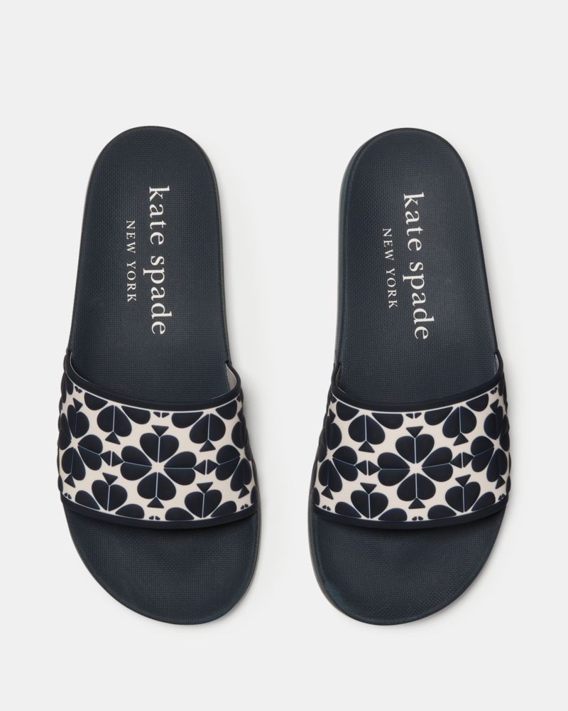 Katespade Spade Flower Pool Slide Parchment Blazer Blue