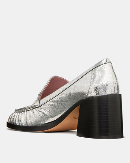 Katespade Penni Heeled Loafer Silver