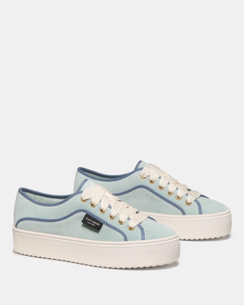 Katespade Sam Icon Piped Platform Sneaker Lake Mist