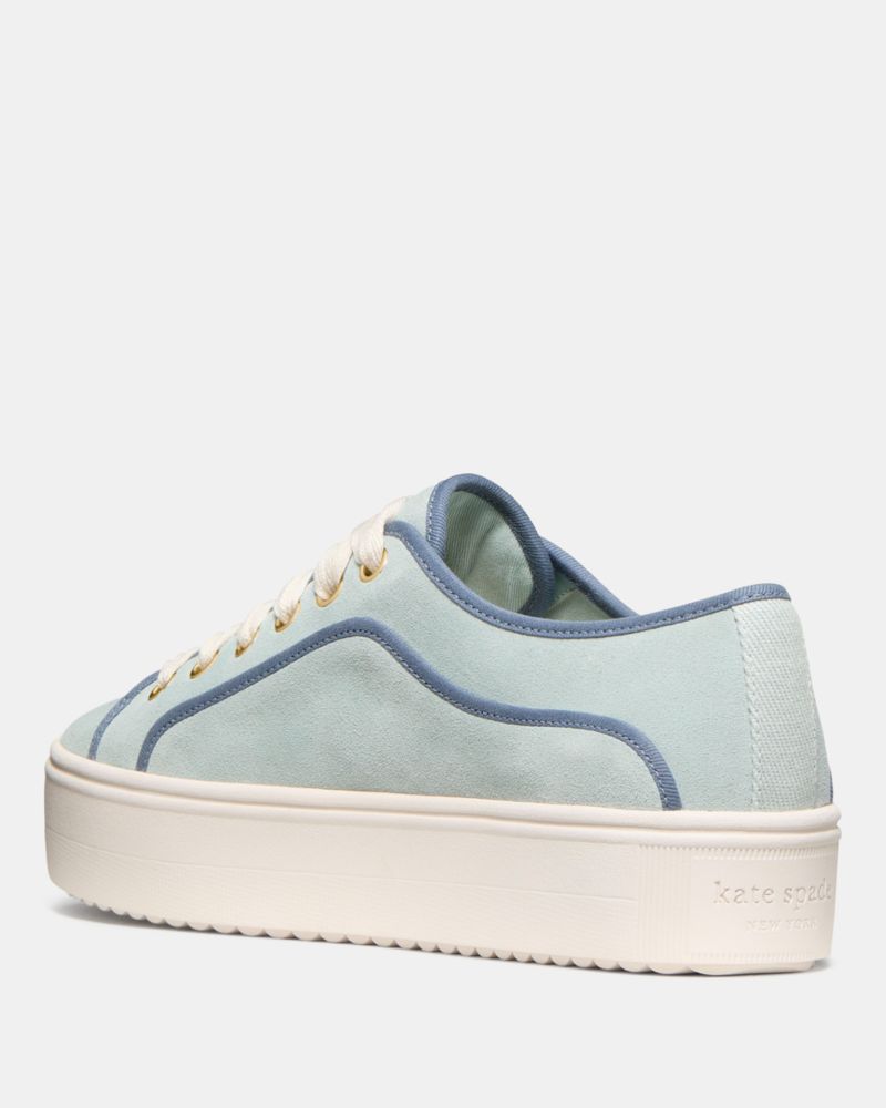 Katespade Sam Icon Piped Platform Sneaker Lake Mist