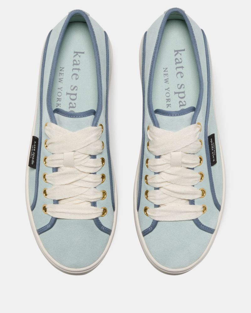 Katespade Sam Icon Piped Platform Sneaker Lake Mist
