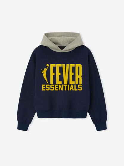 Essentials Womens Fever Classic Hoodie Midnight Navy/ Concrete Heather