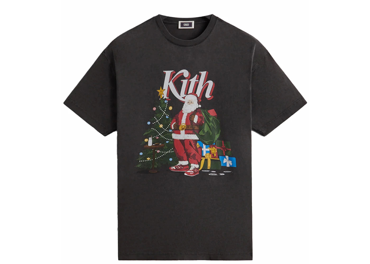 kith kithmas santa vintage tee black