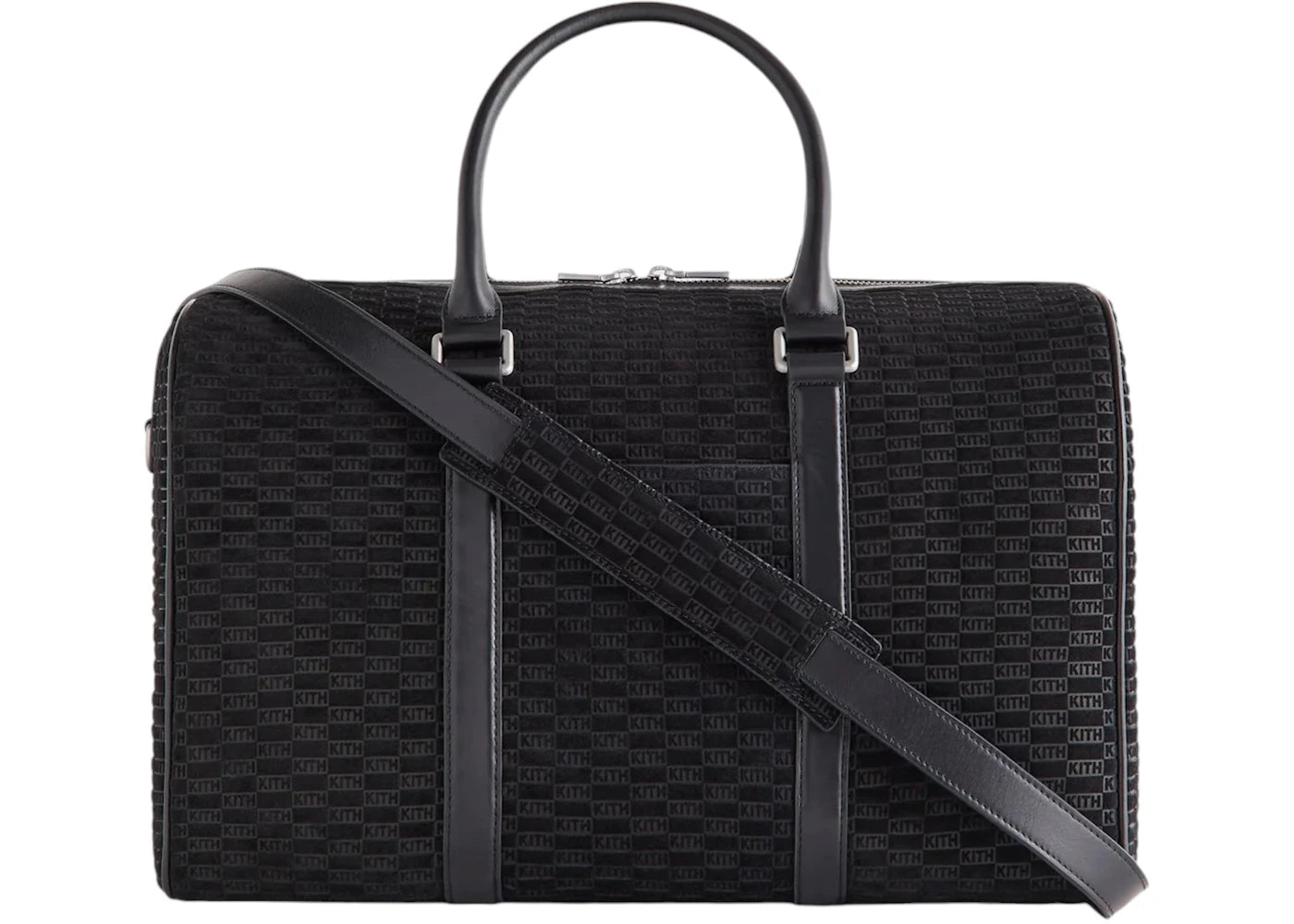 Kith Monogram Suede Traveler K40 Bag Black