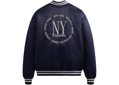 kith new york to the world satin bomber jacket nocturnal
