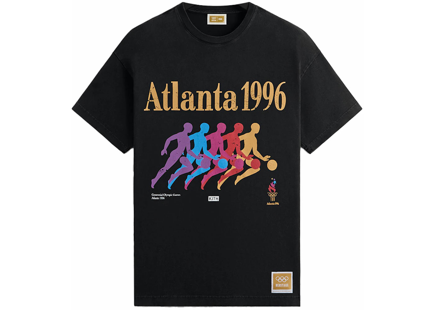 kith olympics heritage atlanta basketball vintage tee black