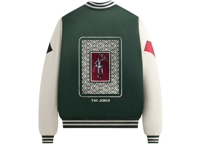 kith x batman joker satin bomber jacket ivy green